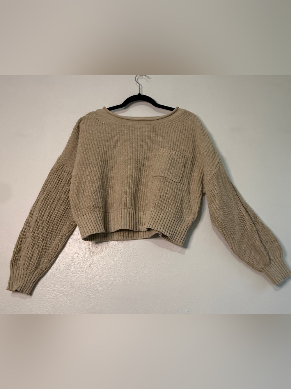 GAP Cozy Cropped Oatmeal Sweater. 100% cotton. Sz S.